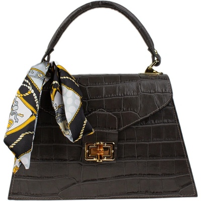 NovaKabelka.sk Flavia Cocco Antracite kožená talianska crossbody kabelka sivá