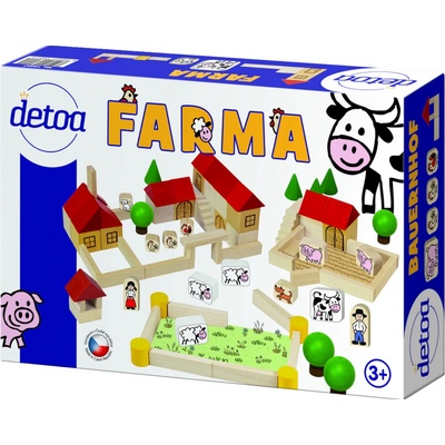 Detoa Drevená stavebnica Farma 100 ks