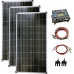 Solartronic Пълен комплект 3x130W соларени панели, 30А контролер за соларна система, кабели и букси (SET390M)