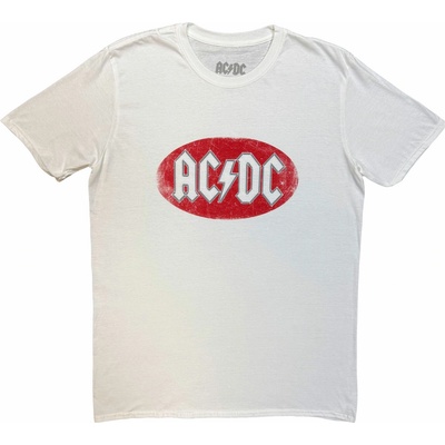 AC/DC tričko Oval Logo Vintage biele
