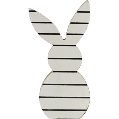 Textilomanie Veľkonočný drevený králik WHITE BUNNY 14 cm biely