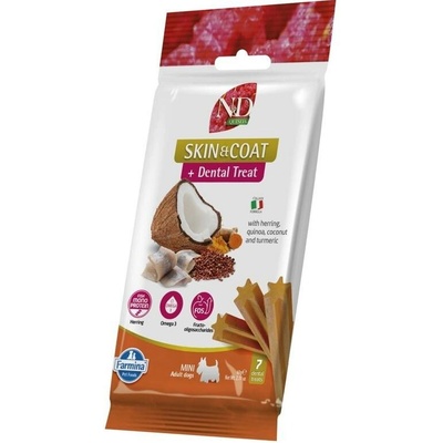 N&D QUINOA Dog Skin & Coat Dental Treat Herring Mini 60 g