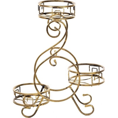 HowHomely Stojan na květiny 64x60 cm zlatá DD0578