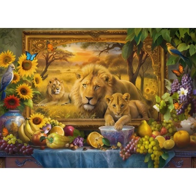 Dino - Puzzle Lions in the painting - 1 000 piese