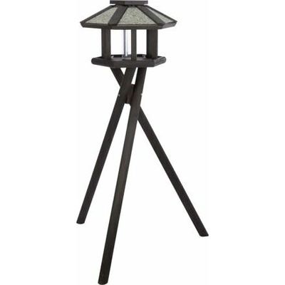 Trixie Natura Vonkajšie krmítko so strieškou a silom na trojnožke 1,40 m 50 x 34 cm borovicové drevo čierna
