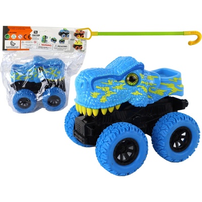 Mamido Elektrické autíčko Terénne tlačidlo Tyrannosaurus Rex Gumové kolesá Modrá