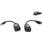 VCOM USB удължител VCom CU824, USB 2.0 Type A, 45 m, черен (CU824)