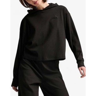 PUMA Essentials Elevated Ribbed Hoodie Black