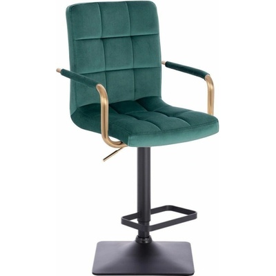 LuxuryForm Design Verona Gold Velur na čiernej hranatej podstave zelená