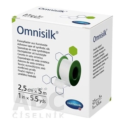 Omnisilk fixačná náplasť z umelého hodvábu na cievke 2,5 cm x 5 m 1 ks