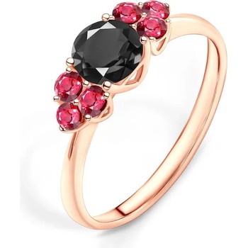 Image 1 of SAVICKI Годежен пръстен Fairytale: розово злато, черен диамант