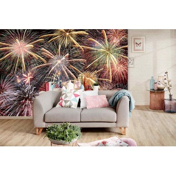 DIMEX ART s. r. o Самозалепваща се флизелинова фототапета фойерверки в нощното небе 375 x 250 см