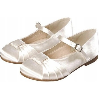 Juniorské boty lodičky baleríny na přijímání k prvnímu svatému přijímání dětské bílé
