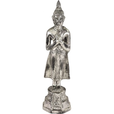 Sanu Babu Narozeninový Buddha, pátek, pryskyřice, stříbrná patina, 30cm