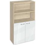 Bogdan Furniture G Етажерка BM-Ava 4 с вратички, бял гланц със сонома