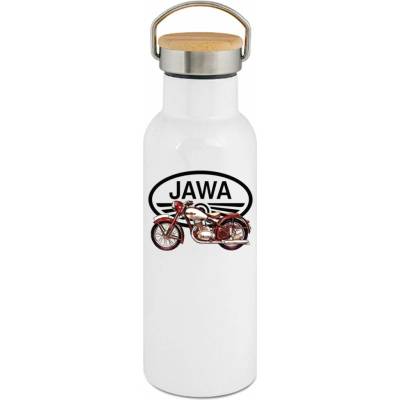 123TRIKO termoska Jawa 250/350 "Pérák", bílé logo V8. 500 ml