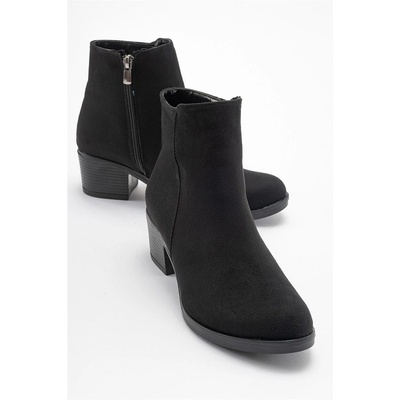 Moda Trend Дамски велурени боти - Черни #410780 (410780_Черно)