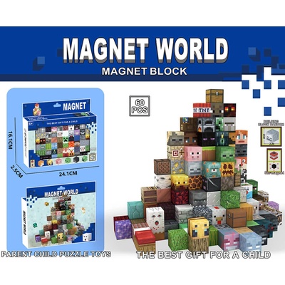 Armtoys ДЕТСКИ МАГНИТНИ КУБЧЕТА minecraft 60 ЧАСТИ