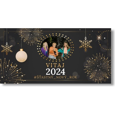 Personal Silvestrovský banner s fotkou - Black Rozmer banner: 130 x 65 cm