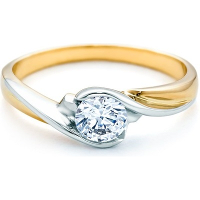 Savicki Zásnubný prsteň dvojfarebné zlato diamant PS 05