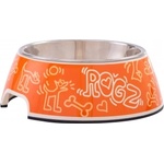 Rogz Orange Doodle Medium/ Large - Метална купа за храна и вода за кучета, 700 мл