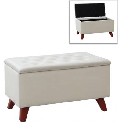 TopMebel Табуретка от кадифе Lotus в кремав цвят 90x40x50см