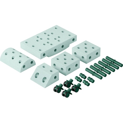 Комплект за игра Modu - Explorer set, морско стъкло-тревисто зелено (MODU-SET-EXP-OM-GG)