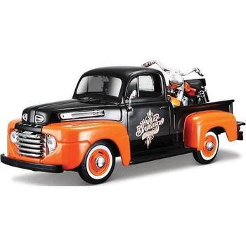 Maisto - Harley-Davidson Custom, 1948 Ford F-1 Pick up + 1958 FLH Duo Glide, 1: 24
