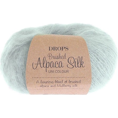 Příze DROPS Brushed Alpaca Silk 14 - světlá šedozelená