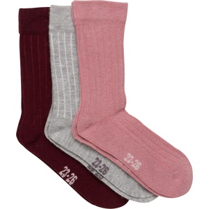 Minymo Детски спортни чорапи Minymo Kid's Wool Socks Rib 3-Pack Sports socks - Burnished Lilac - размер 35-38 (EU) (207-0521-0416)