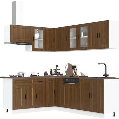 vidaXL Комплект кухненски шкафове от 11 части Porto, инженерно дърво (3314908)