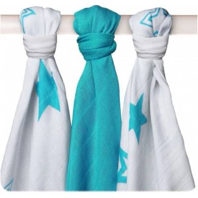 KIKKO Bambusové XKKO BMB Turquoise Stars MIX 70 x 70 3 ks