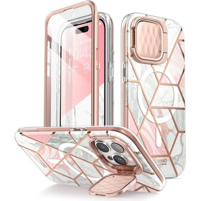 SUPCASE Magsafe Дамски Калъф за iPhone 15 Pro Max, Supcase Iblsn Cosmo Marble, Розов (843439136946)