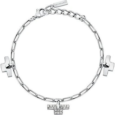 Trussardi Nadčasový ocelový náramek se zirkony T-Logo TJAXC25