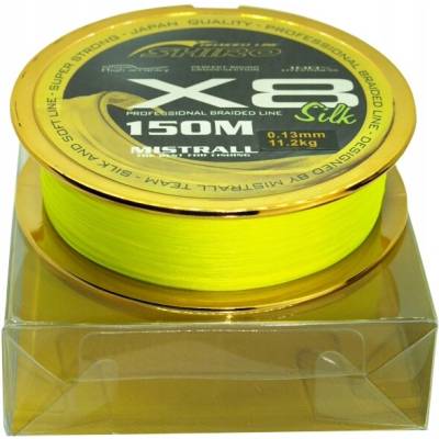Mistrall Shiro šňůra Silk Braided Line X8 Fluo 150m 0,21mm