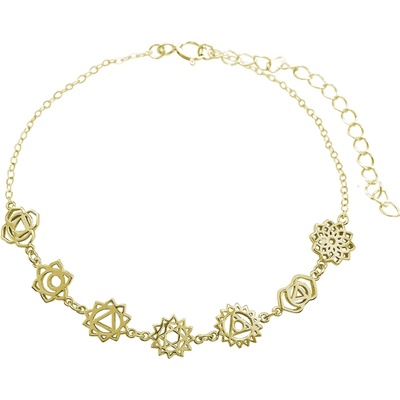 JSB bijoux s.r.o. Pozlacený stříbrný náramek čakry v řetízku (Stříbro 925/1000)