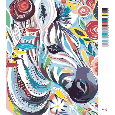 Zuty Malování podle čísel KVĚTINOVÁ ZEBRA