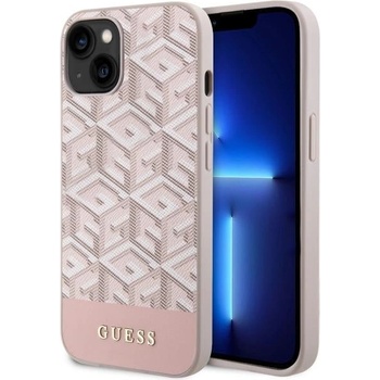 GUESS Кейс Guess GUHMP14MHGCFSEP за iPhone 14 Plus 6.7"", розов / розов, твърд, GCube Stripes MagSafe (GUE002820-0)