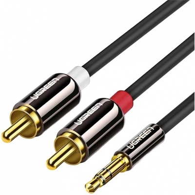 UGREEN Аудио Кабел, Ugreen AV116 Jack 3.5mm към 2 x RCA 5m, Черен (6957303815913)