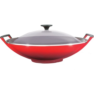 Le Creuset Уок Tradition Collection със стъклен капак 36 см черешов (25304360600460)