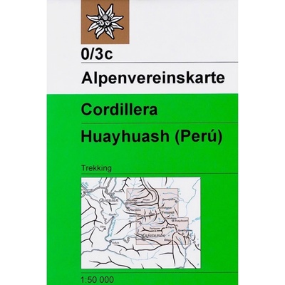 mapa Cordillera Huayhuash Peru 1:50 t.
