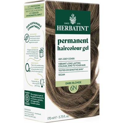 Herbatint permanentná farba na vlasy tmavá blond 6N 150 ml