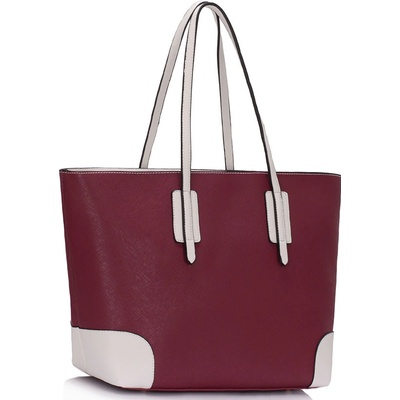Kabelka LS0088A burgundy- bílá