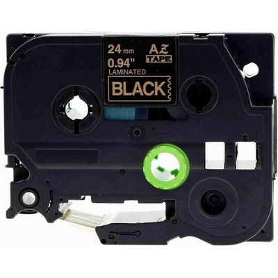 Alternativní páska Brother TZ-354 / TZe-354, 24mm x 8m, zlatý tisk / černý podklad