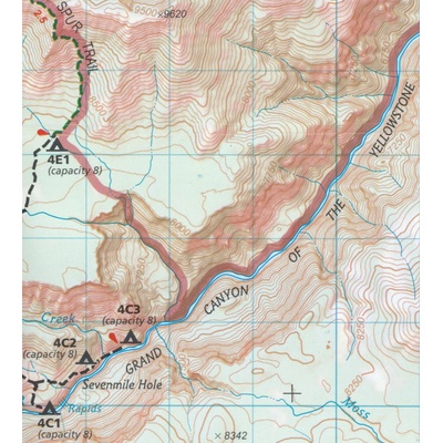 Tower Canyon Yellowstone národní park turistická mapa NGS GPS