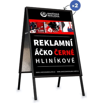 JRshop Čierny Reklamný stojan - áčko A2