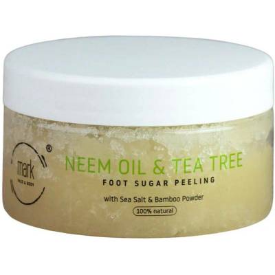 MARK scrub Peeling na nohy MARK sugar foot scrub Neem & Tea tree oil s bambusovým práškem 200 ml