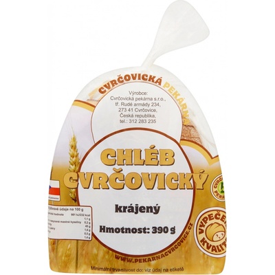 Cvrčovická Pekárna Chléb cvrčovický krájený 390 g
