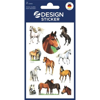 Avery zweckform Стикер, хартия, 2 листа, 76x120 mm, AVERY ZWECKFORM, "Z-Design No. 53483", блестящи коне (53483)