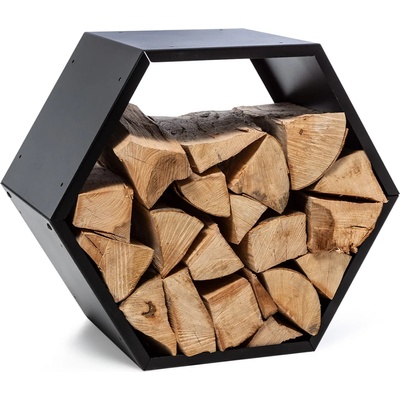 Blumfeldt Hexawood Black, поставка за дърво, шестоъгълна форма, 50, 2 × 58 × 32 cm (GDI11-Hexawood-BK) (GDI11-Hexawood-BK)